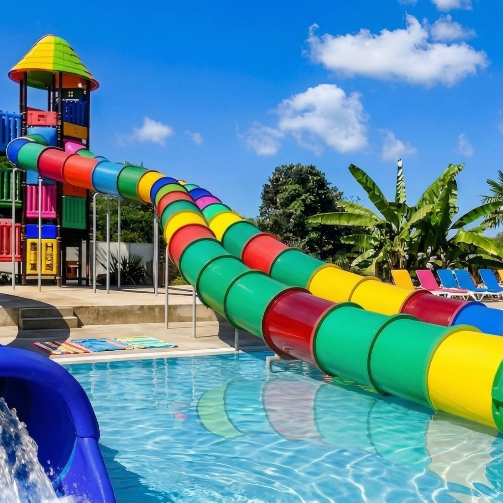Toboggans du camping les ormeaux espace aquatique